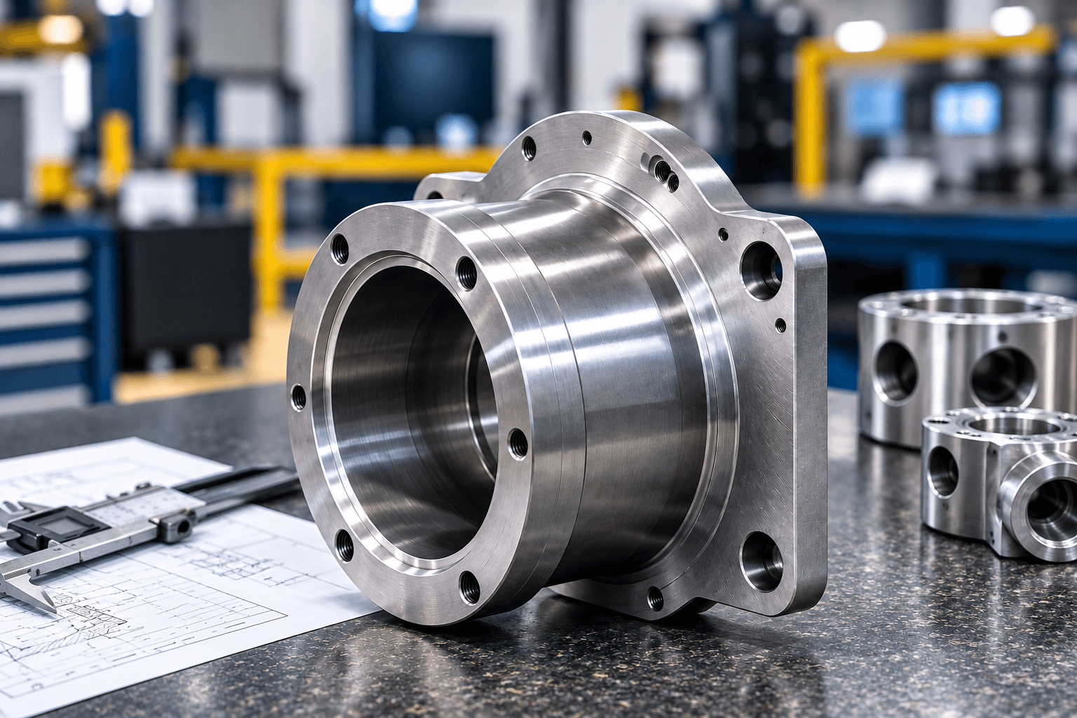 Precision machined stainless-steel industrial component